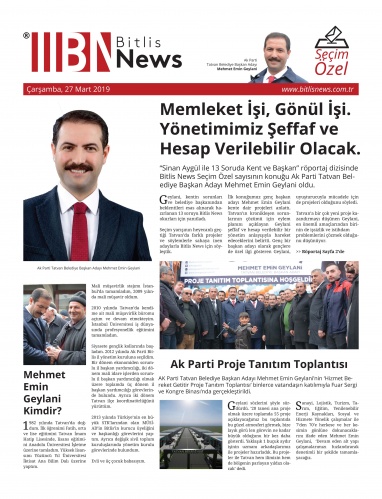 Bitlis News Gazetesi Seçim Özel Sayısı 1