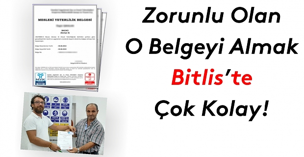 Bitlis’te 64 kişiye ‘Mesleki Yeterlilik Belgesi’ verildi