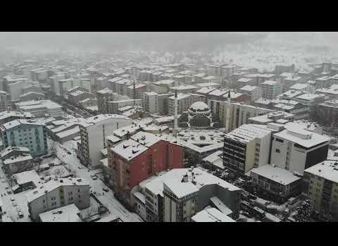 Tatvan'da drone ile çekilmiş müthiş bir kış manzarası