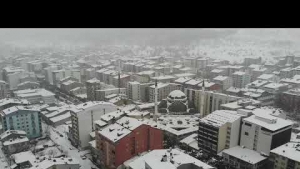 Tatvan'da drone ile çekilmiş müthiş bir kış manzarası